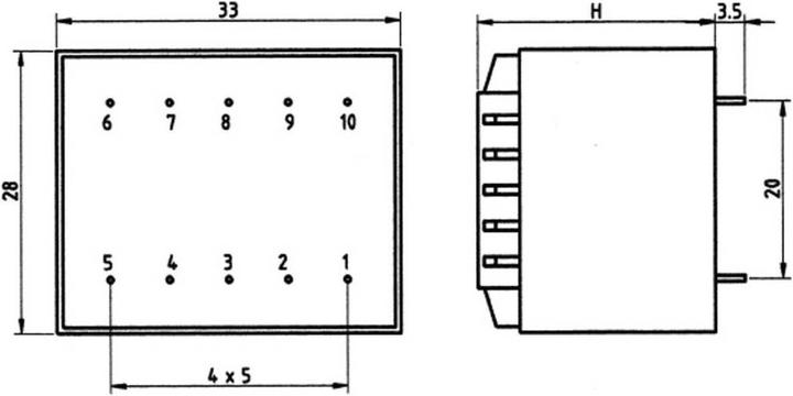 Produktbild Weiss Elektrotechnik EI 30-Printtransformator 1.5 VA