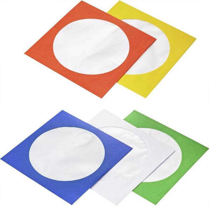Produktbild Basetech CD/DVD Hülle BT-2267608 Blau, Grün, Orange, Weiss, Gelb 1 St.