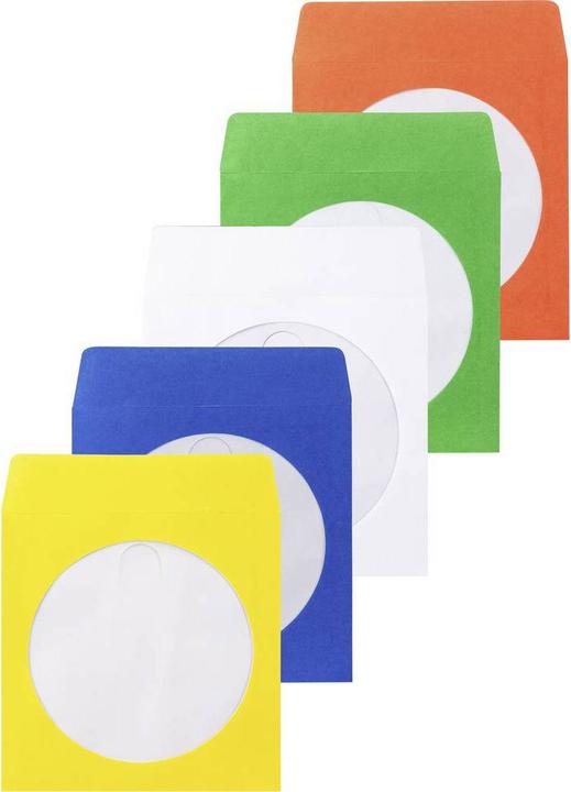 Produktbild Basetech CD/DVD Hülle BT-2267608 Blau, Grün, Orange, Weiss, Gelb 1 St.