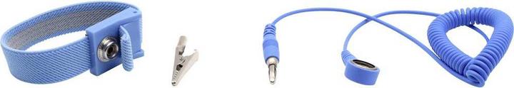 Actual product image Quadrios ESD Wrist Strap Blue Push Button 10 mm (Static protection)