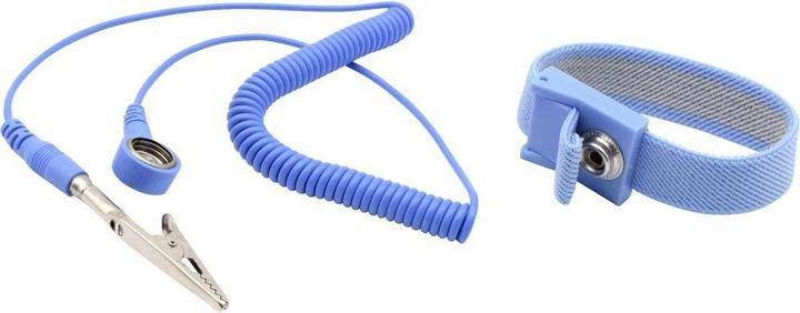 Actual product image Quadrios ESD Wrist Strap Blue Push Button 10 mm (Static protection)
