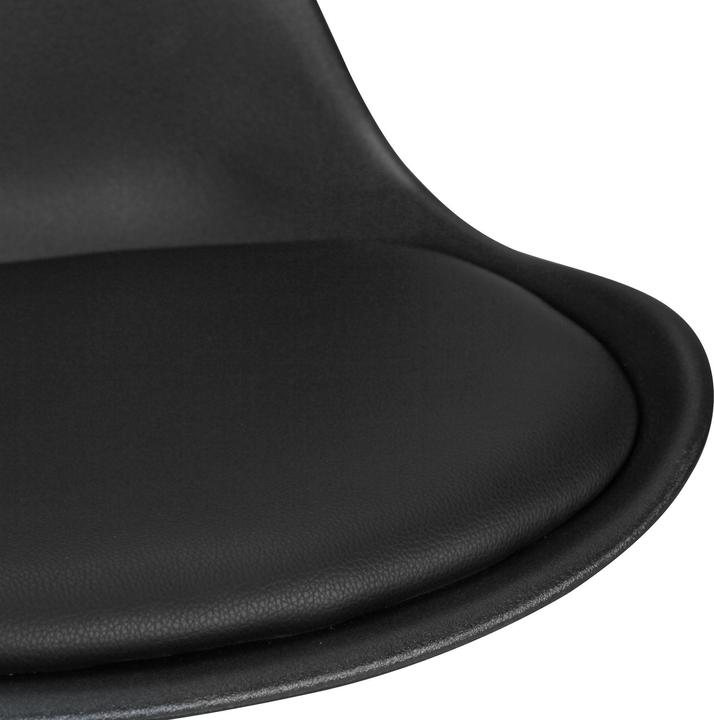 Actual product image FineBuy Bar Stool Set Of 2 Faux Leather Black