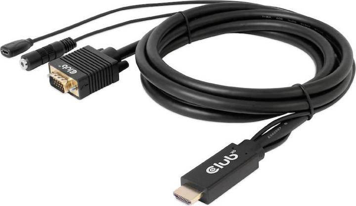 Actual product image Club 3D Club3D Cable HDMI+Micro USB Jack > VGA+ St/Bu (2 m, HDMI)