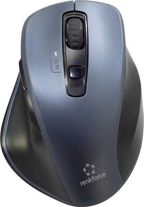 Image du produit Renkforce Bluetooth®, sans fil Souris 3D Optique Ergonomique Gris (Sans fil)