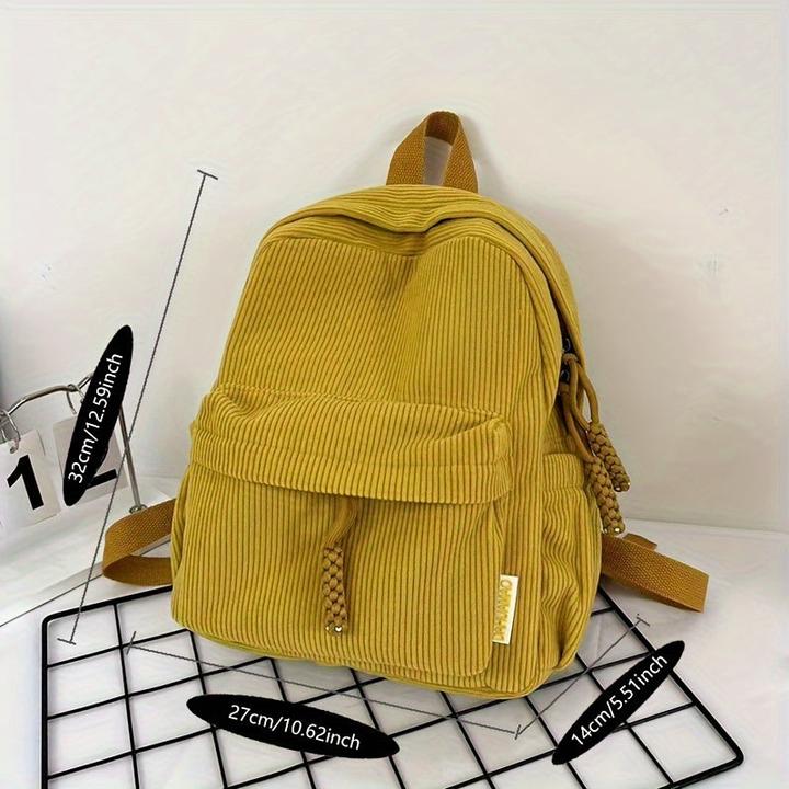 Produktbild Only-Bags.Store Kleiner Rucksack aus Cord, lässiger Reiserucksack, einfacher Moderucksack (10 l)