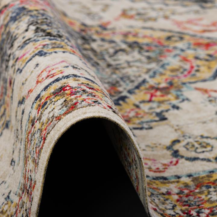 Produktbild Pergamon Kurzflor Designer Teppich Modern Vintage Orient Muster (140 x 200 cm)