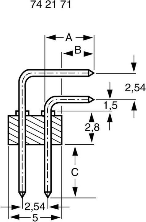 Immagine prodotto BKL Electronic Connettore maschio a doppia fila RM 2,54 mm