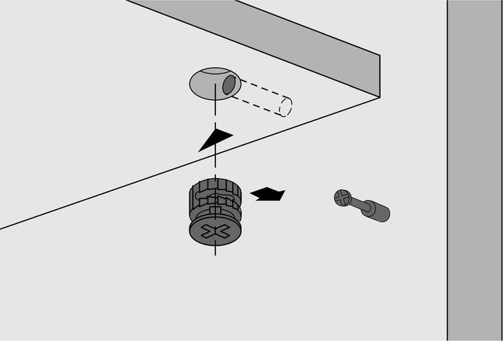 Produktbild Hettich Exzenter-Verbindungsbeschlag Rastex 15, für 15 mm Fachböden (Verbindungsbeschlag, 1 Stk.)