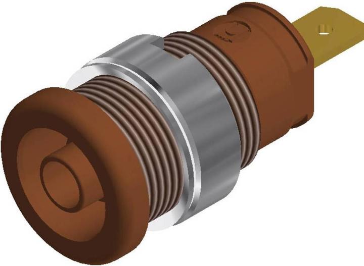 Actual product image SKS SEB 2610 F4.8 Safety laboratory socket Socket, vertical installation Pin-Ø: 4 mm Brown 1 pc.