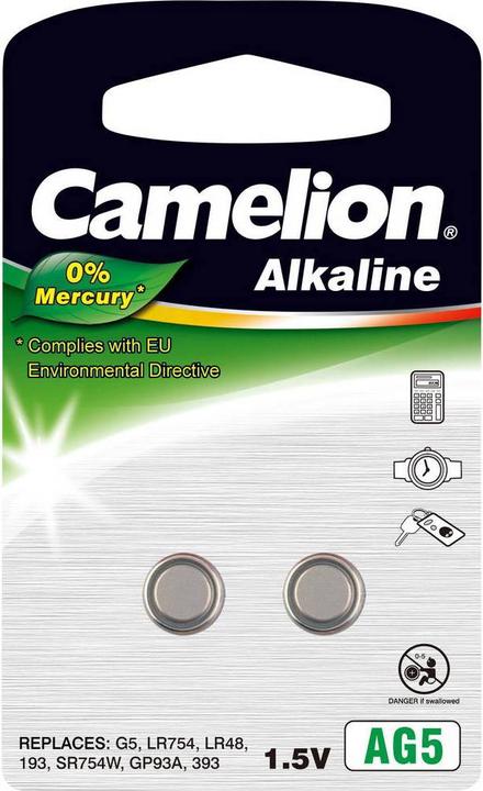 Camelion Alkaline Knopfzellen LR48 (2 Stk., LR48, 66 mAh)