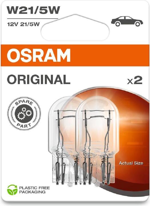 Produktbild Osram Original Signallampe W21/5W, 12V, Doppelblister (W21/5W)