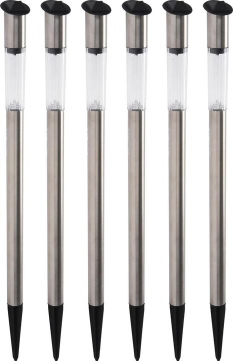 Image du produit ProGarden 6er-Set Elegante Solar Gartenlampe aus Edelstahl, mit Erdspiess, 70 x 3 cm