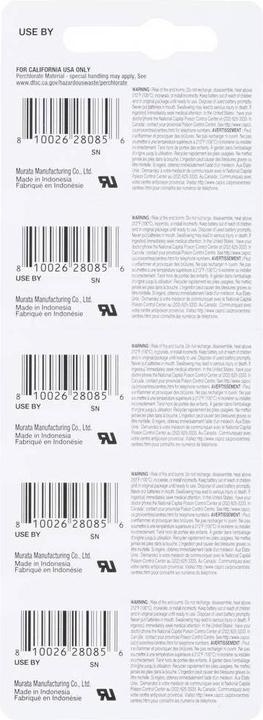 Produktbild Murata Lithium-Knopfzelle CR 2032 (5 Stk., CR2032, 220 mAh)