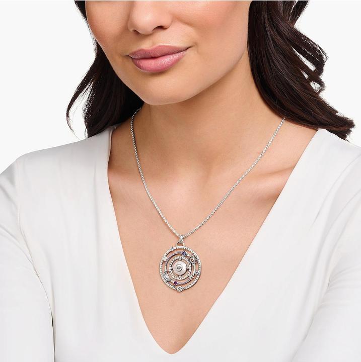Image du produit Thomas Sabo Pendentif demi-sphère avec oeil pierres multicolores argent noirci (Argent 925, Émail/argent, Émail)