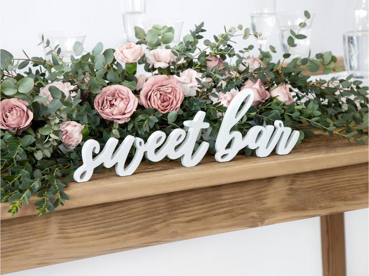 Produktbild Partydeco Partyaccessoire Holzschrift Sweet Bar 37 x 10 cm, Weiss