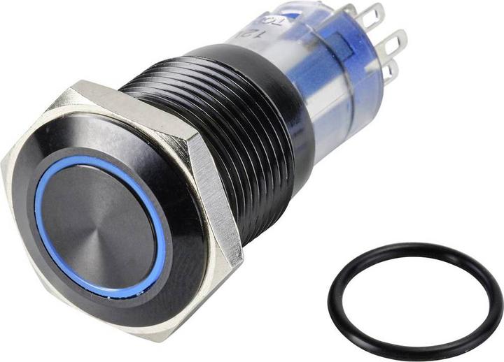 Produktbild Tru Components LAS2GQH-22ZE/B/12V/A/P Drucktaster 48 V/DC 5 A 2 x Aus/Ein IP65 rastend 1 St.