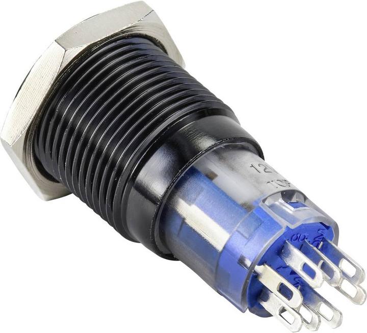 Produktbild Tru Components LAS2GQH-22ZE/B/12V/A/P Drucktaster 48 V/DC 5 A 2 x Aus/Ein IP65 rastend 1 St.