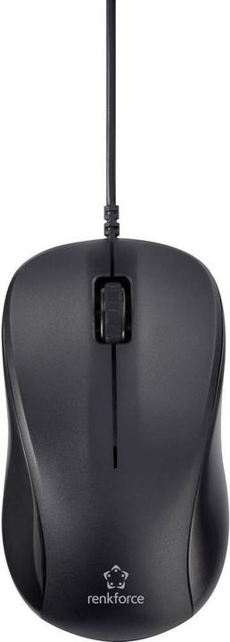 Produktbild Renkforce RF-WEM-110 Maus USB Optisch Schwarz 3 Tasten 1000 dpi
