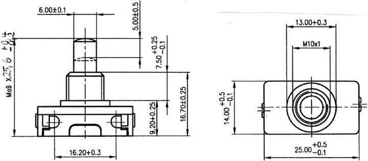 Produktbild interBär Druckschalter 250 V/AC 2 A 1 x Aus/Ein rastend 1 St.