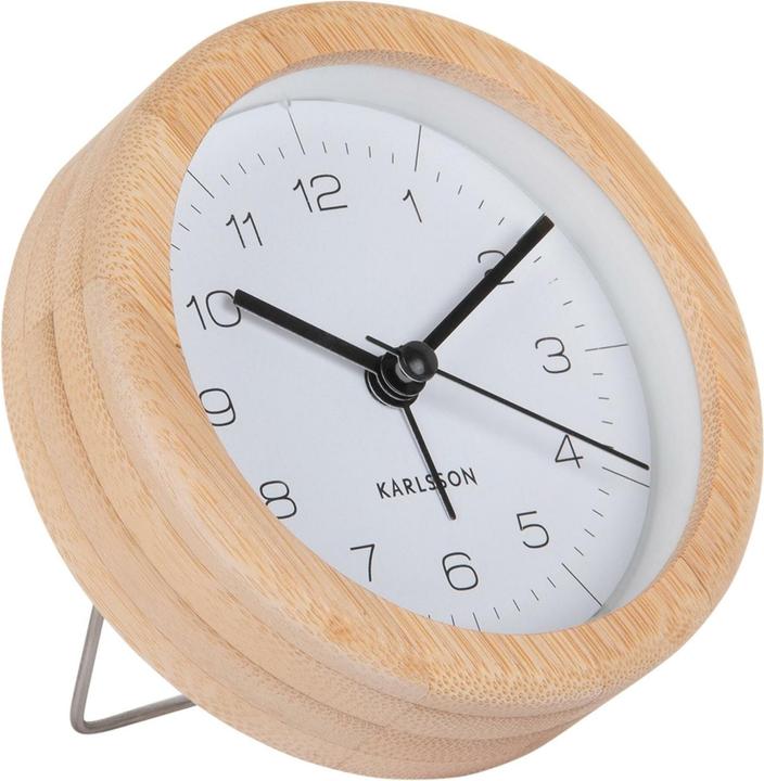 Produktbild Karlsson Klassischer Wecker Neat Round Bambus / Weiss