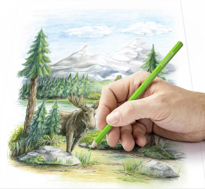 Produktbild Staedtler Farbstift (Orange, Bordeauxrot, Gelb, Pfirsisc, Blau, Lichtblau, Rot, 12 x)