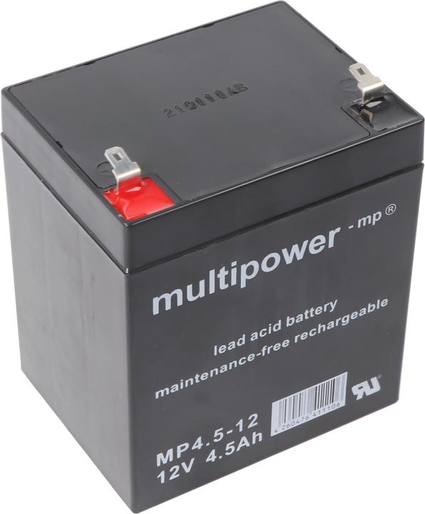 Image du produit Multipower Batterie MP4.5-12 t avec connecteur Faston 4,8mm (12 V, 4.50 Ah)