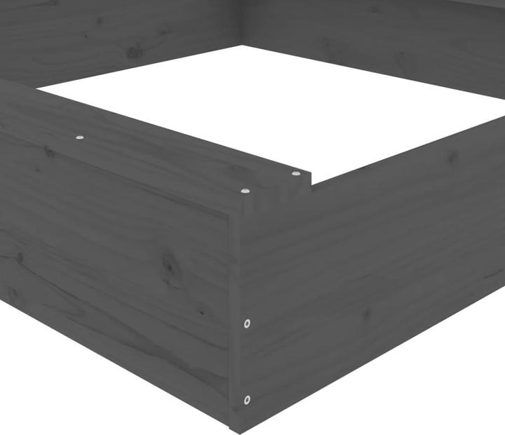 Image du produit VidaXL Sandkasten mit Sitzen Grau Quadratisch Massivholz