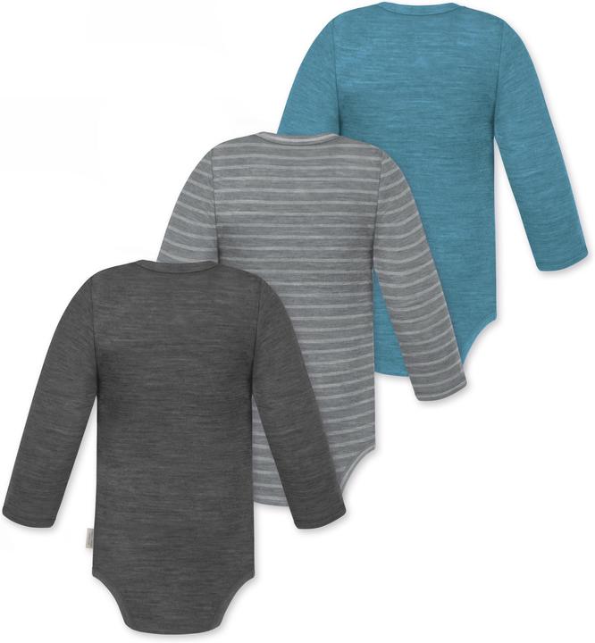Actual product image Normani 3-pack baby merino long-sleeved body "Tuai" - 9403 (56)