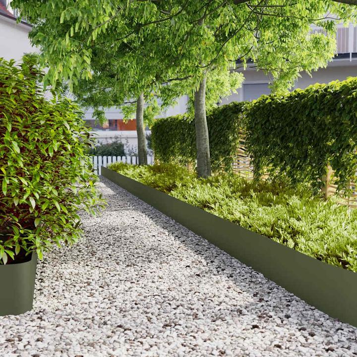 Immagine prodotto VidaXL Bordatura per prato 10 pz. Verde oliva 25x103 cm Bordatura da giardino in acciaio laminato a freddo (103 cm)