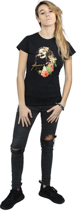 Actual product image Janis Joplin Womens/Ladies Floral Pattern Cotton T-Shirt (XXL)