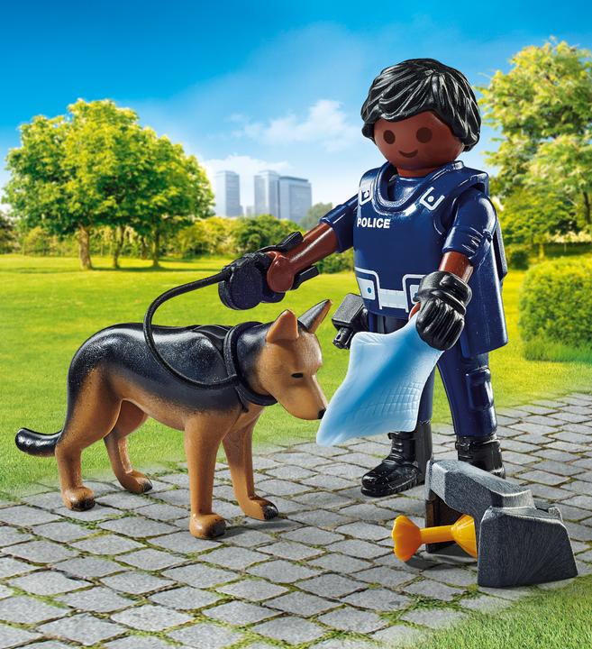 Image du produit Playmobil 71162 Policier avec chien renifleur (71162, Playmobil Special Plus)