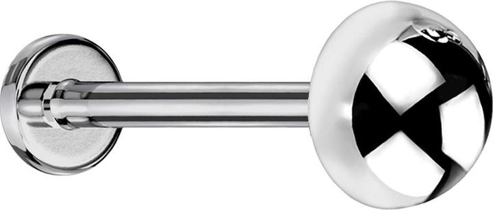 Star Piercing Micro Threadless Labret silber mit Kuppel (ohne Messing, Titan G23)