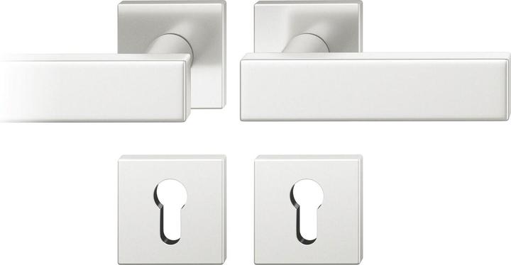 FSB Lever handle set 12 1003 ASL on rosette angular PZ, silver anodised (Door set)