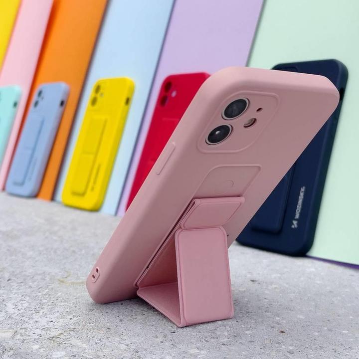 Image du produit Wozinsky Kickstand Case étui en silicone avec support pour iPhone 12 Pro Max bleu marine (Apple iPhone 12 Pro Max)