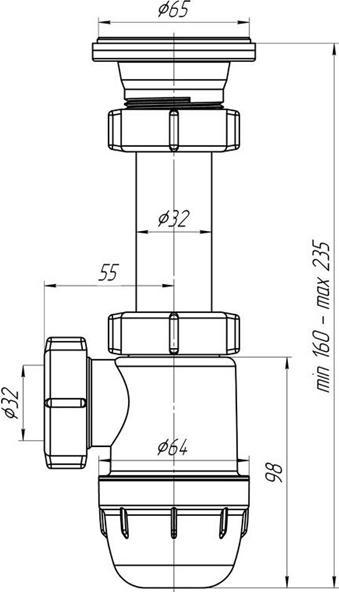 Actual product image Ani Plast SIPHON FOR WASHBASIN 1 1/4 (Washing machine siphon, 1 1/4")