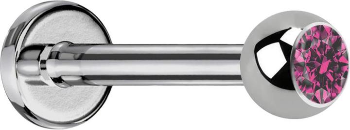 Immagine prodotto Star Piercing Labret in argento con cristallo a sfera rosa (senza ottone, Titanio G23)