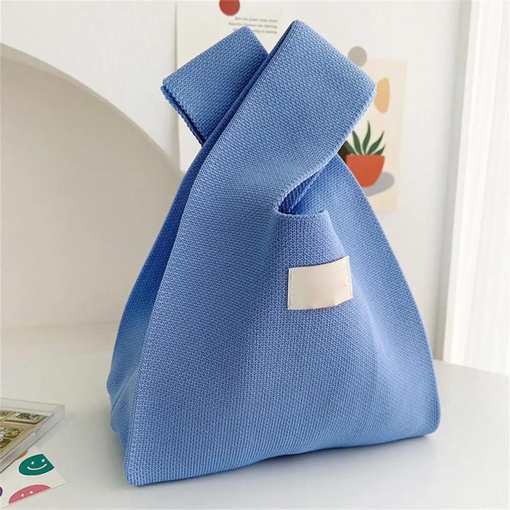 Only-Bags.Store Handgefertigte Strickhandtasche Mini Knot Handgelenk-Tasche Casual Tote Bag Student