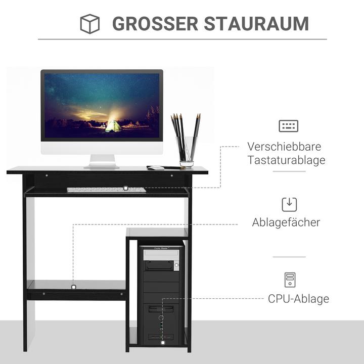 Immagine prodotto Homcom Tavolo da computer con piano tastiera allungabile (80 x 45 x 75 cm)