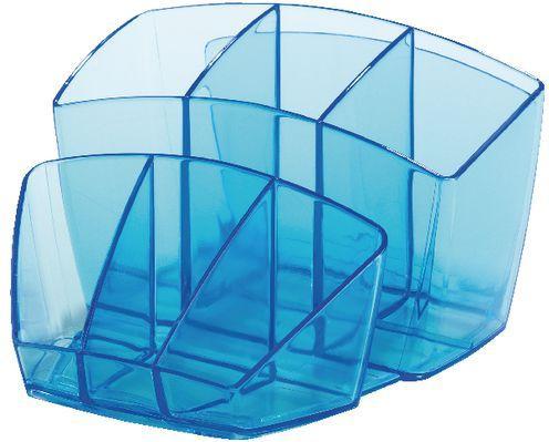 Actual product image Cep Pen holder Ice Blue blue-transparent polystyrene 6 compartments 14.3 x 15.8 x 9.3 cm