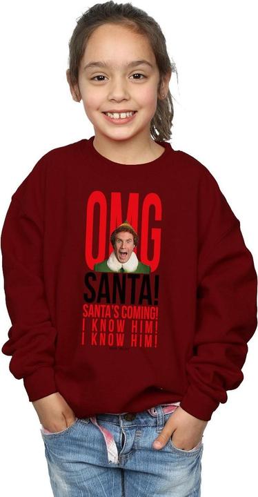 Actual product image Elf Girls OMG Santa I Know Him Sweatshirt (152, 158)