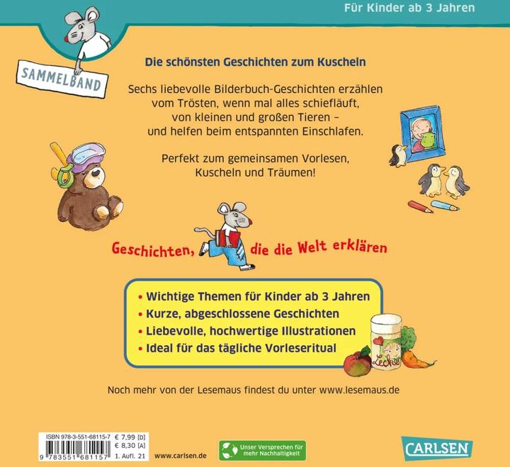 Produktbild LESEMAUS Sonderbände: Die schönsten Geschichten zum Kuscheln (Deutsch, Susanne Laschütza, Liane Schneider, Gabriela Krümmel, Catharina Westphal, Sabine Choinski, Christian Tielmann, Eva Wenzel-Bürger, 2021)