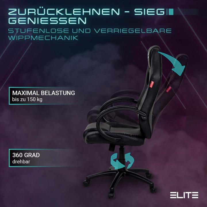 Produktbild Elite Gaming Stuhl MG100 Exodus, schwarz