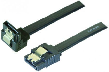 Exertis Connect Cavo SATA III, 6 Gbit/s, 7pin SATA maschio / 7pin SATA femmina, angolato, con blocco, circa 0,75 m z