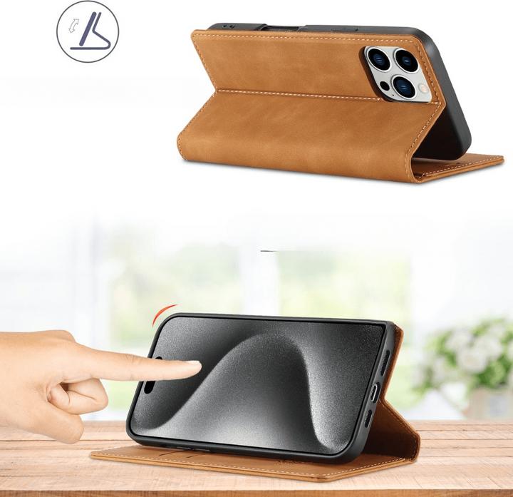 Immagine prodotto LC.Imeeke iPhone 16 Pro Max - Custodia Flip Vintage (Apple iPhone 16 Pro Max)
