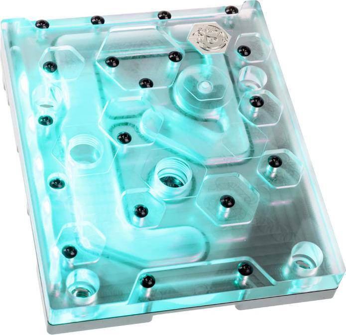 Actual product image Bitspower Monoblock for ASUS ROG STRIX X299-E GAMING RGB Nickel - Acrylic