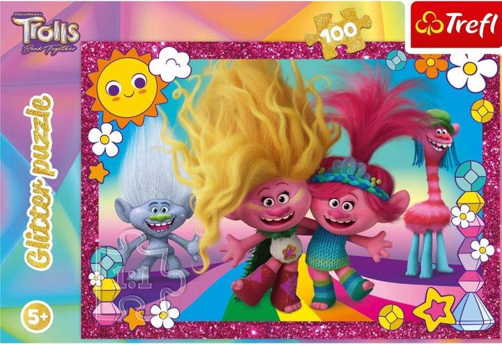 Actual product image Trefl TR Glitter puzzle 100 Trolls 3 (100 pieces)