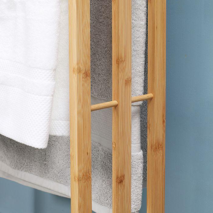 Immagine prodotto Swisshandel24 Porta asciugamani Porta asciugamani da terra con 3 aste Porta asciugamani da bagno senza trapano