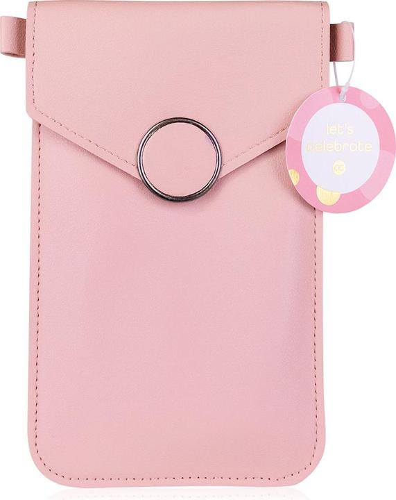 Actual product image Accentra Mobile phone bag LET'S CELEBRATE to hang around your neck, approx. 12 x 19cm, colour: pink, PU 6/48