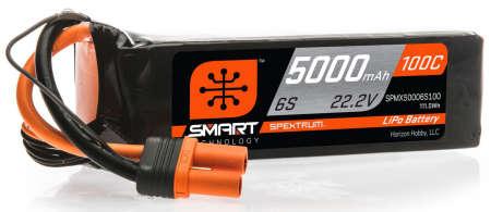 Immagine prodotto Spektrum 5000mAh 6S 22.2V 100C Smart LiPo batteria IC5 (22.20 V, 5000 mAh)