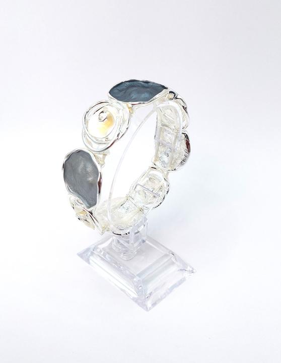 Image du produit Signé Signè bracelet élastique argenté rhodié One Size gris mat No.16 (Métal, Laiton, sans plomb, Sans cadmium, rail élastique, Sans nickel)